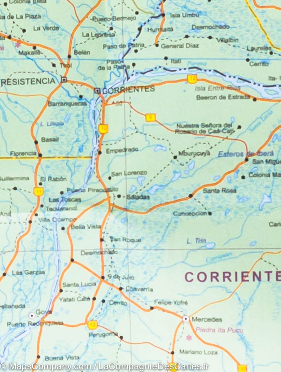 Carte de voyage - Amérique du Sud, partie sud | ITM carte routière ITM