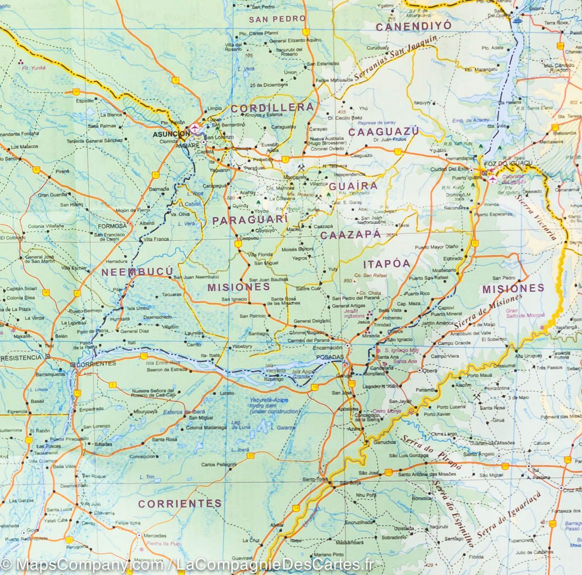 Carte de voyage - Amérique du Sud, partie sud | ITM carte routière ITM