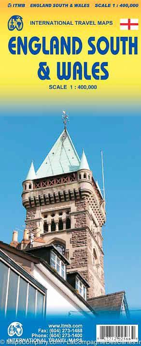 Carte de voyage - Angleterre Sud & Pays de Galles | ITM carte routière ITM