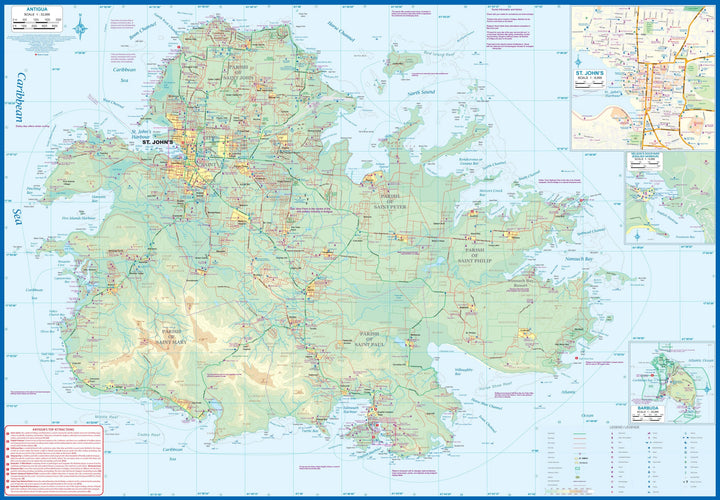 Carte de voyage - Antigua, Saint Kitts et Nevis | ITM carte pliée ITM 