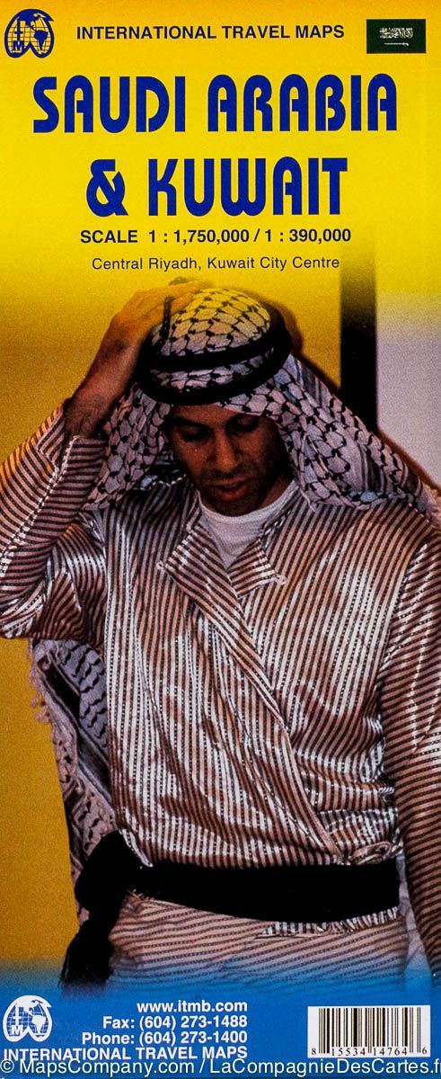 Carte de voyage - Arabie Saoudite & Koweit | ITM carte routière ITM