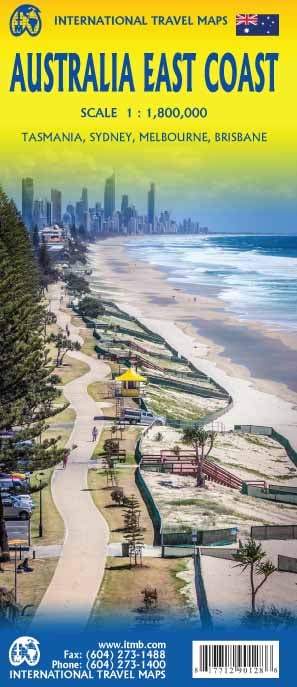 Carte de voyage de la côte est de l'Australie | ITM - La Compagnie des Cartes