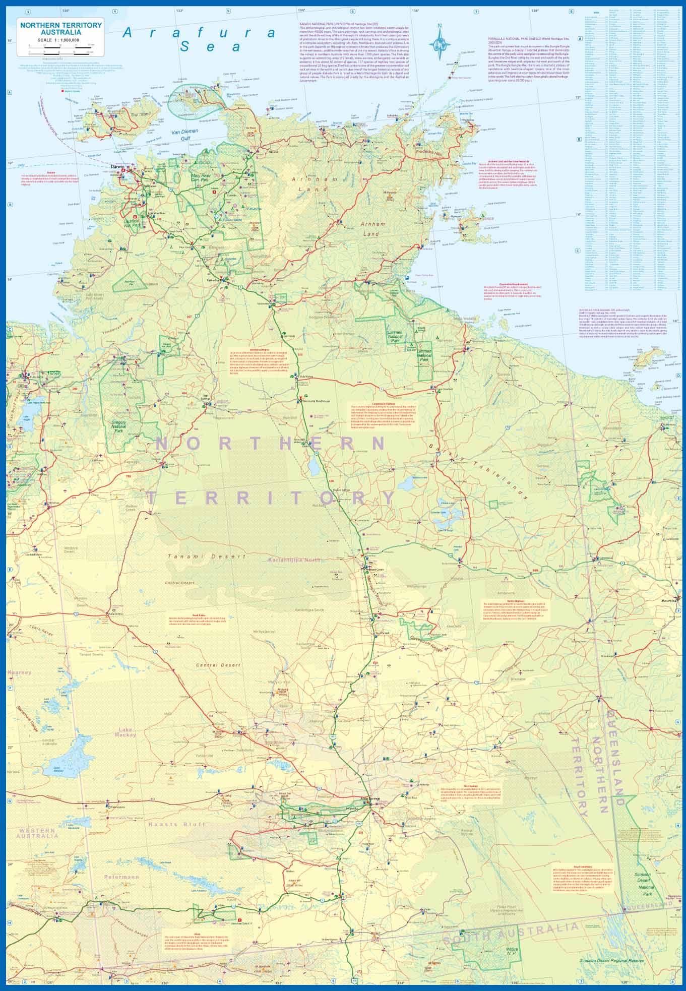 Carte de voyage - Australie Méridionale & Territoire du Nord | ITM carte routière ITM