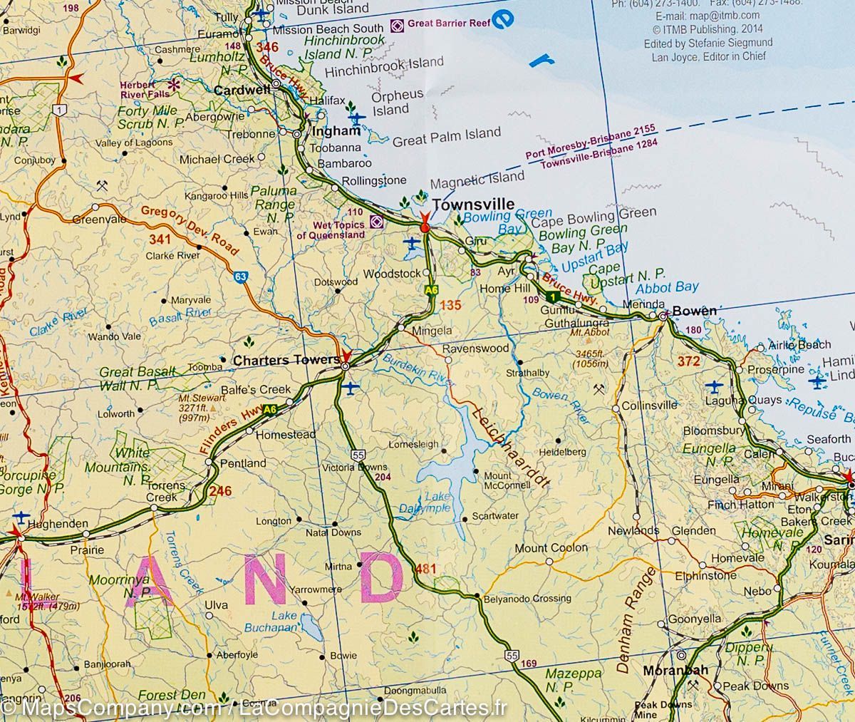 Carte de voyage - Australie Sud-est & Plan de Sydney | ITM carte routière ITM