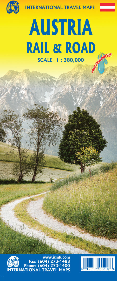 Carte de voyage - Autriche (routes et chemins de fer) | ITM carte routière ITM