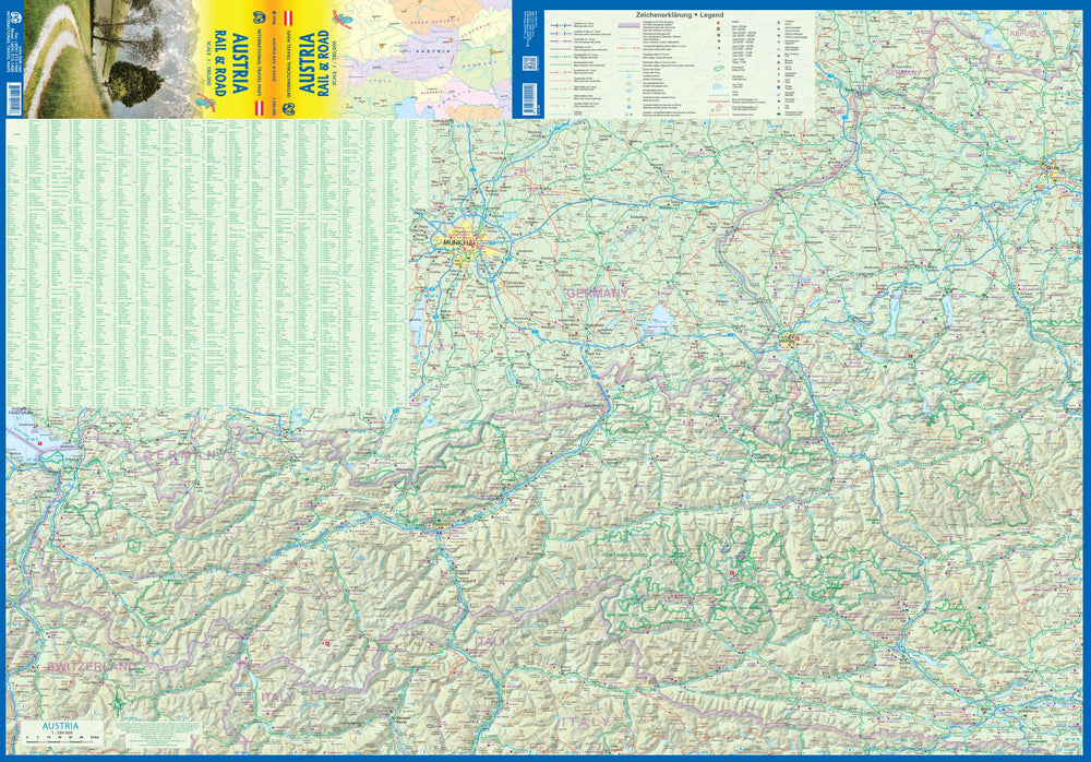 Carte de voyage - Autriche (routes et chemins de fer) | ITM carte pliée ITM 