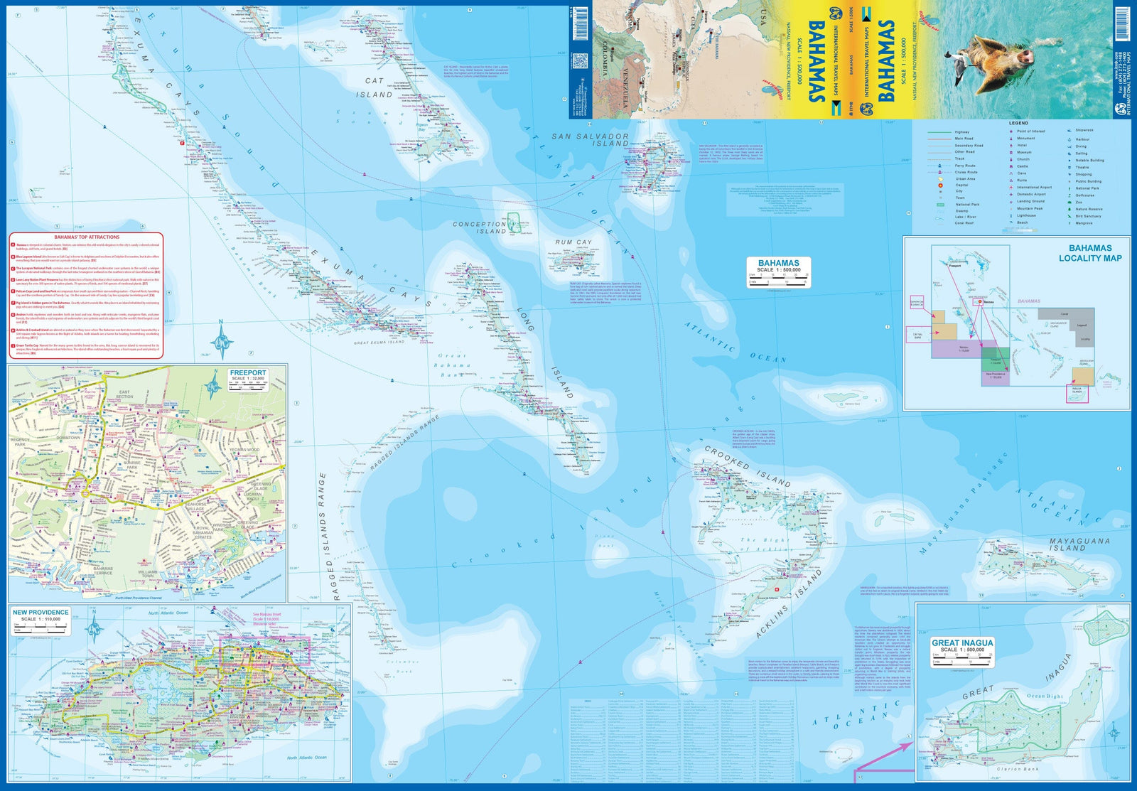Carte de voyage - Bahamas | ITM carte routière ITM