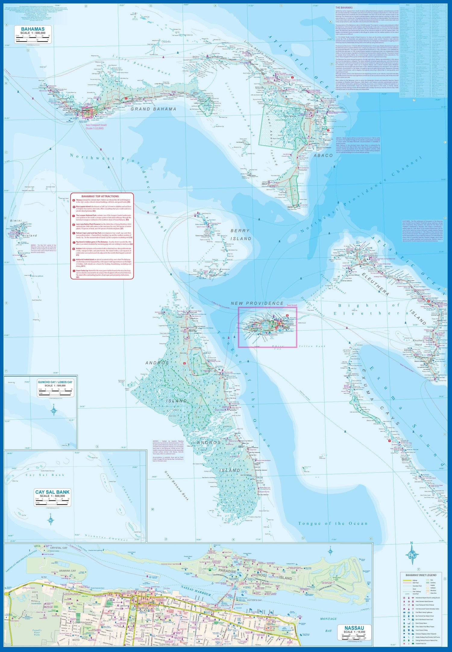 Carte de voyage - Bahamas | ITM carte routière ITM
