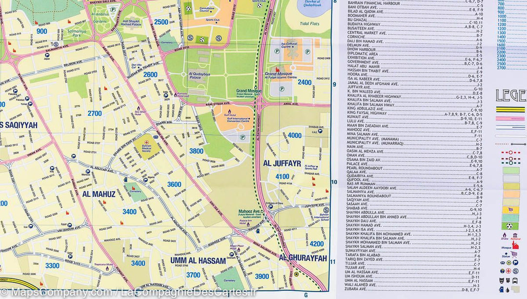 Carte de voyage - Bahreïn & Plan de Manama | ITM carte pliée ITM 