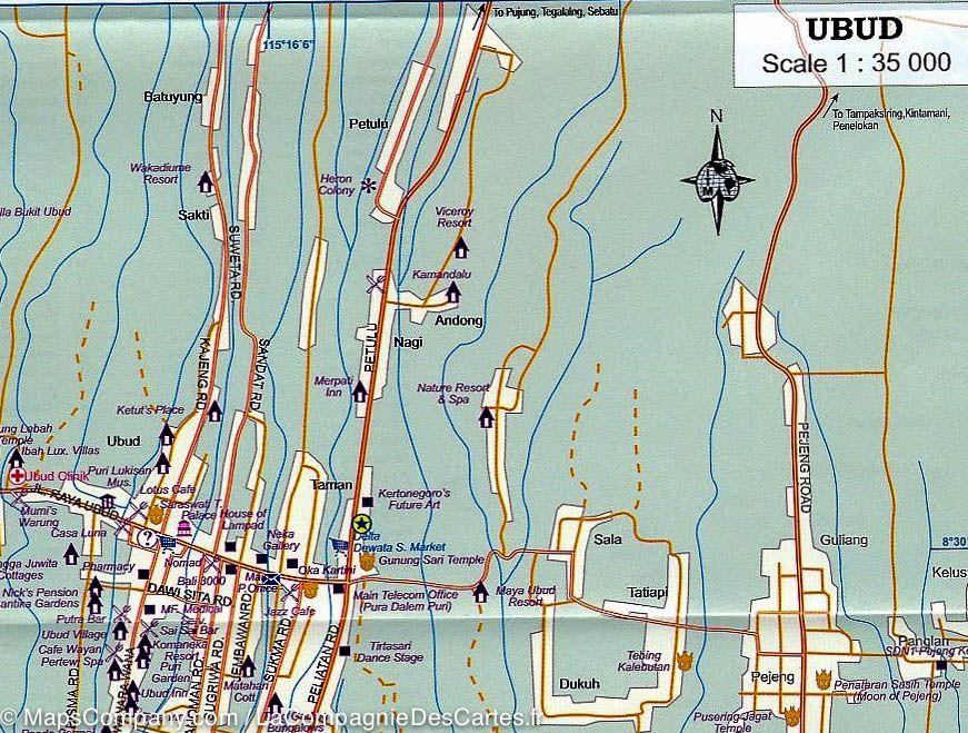 Carte de voyage - Bali et Lombok (Indonésie) | ITM carte routière ITM