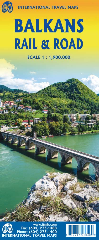 Carte de voyage - Balkans (Routes et chemins de fer) | ITM carte routière ITM