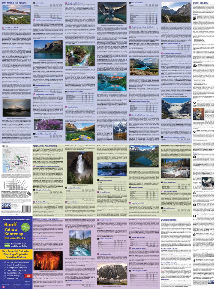 Carte de voyage - Banff, Yoho & Kootenay National Parks | Clark Geomatics carte pliée Clark Geomatics 