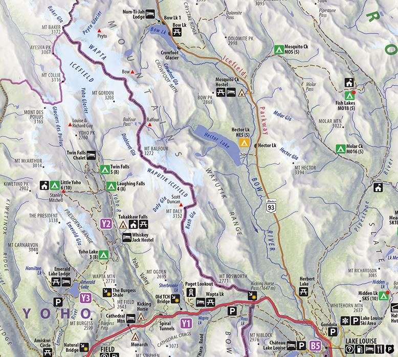 Carte de voyage - Banff, Yoho & Kootenay National Parks | Clark Geomatics carte pliée Clark Geomatics 