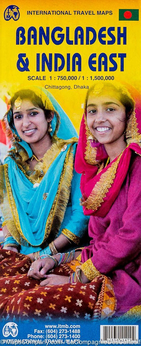 Carte de voyage - Bangladesh et Inde Est | ITM carte routière ITM