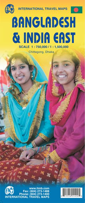 Carte de voyage - Bangladesh et Inde Est - VERSION MURALE ET PLASTIFIEE | ITM carte murale roulée (en tube) ITM
