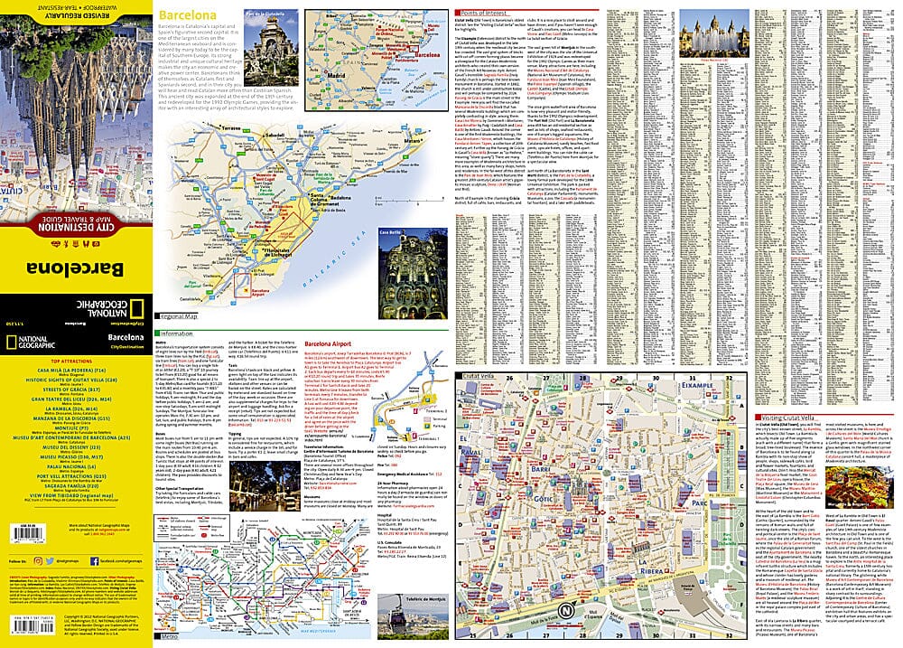 Carte de voyage - Barcelone (Espagne) | National Geographic carte routière National Geographic