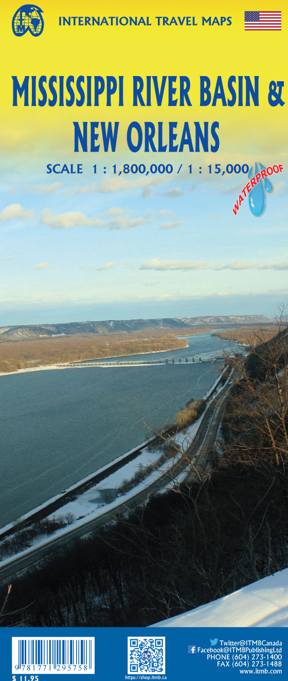 Carte de voyage - Bassin du Mississippi & plan de la Nouvelle-Orléans | ITM carte routière ITM