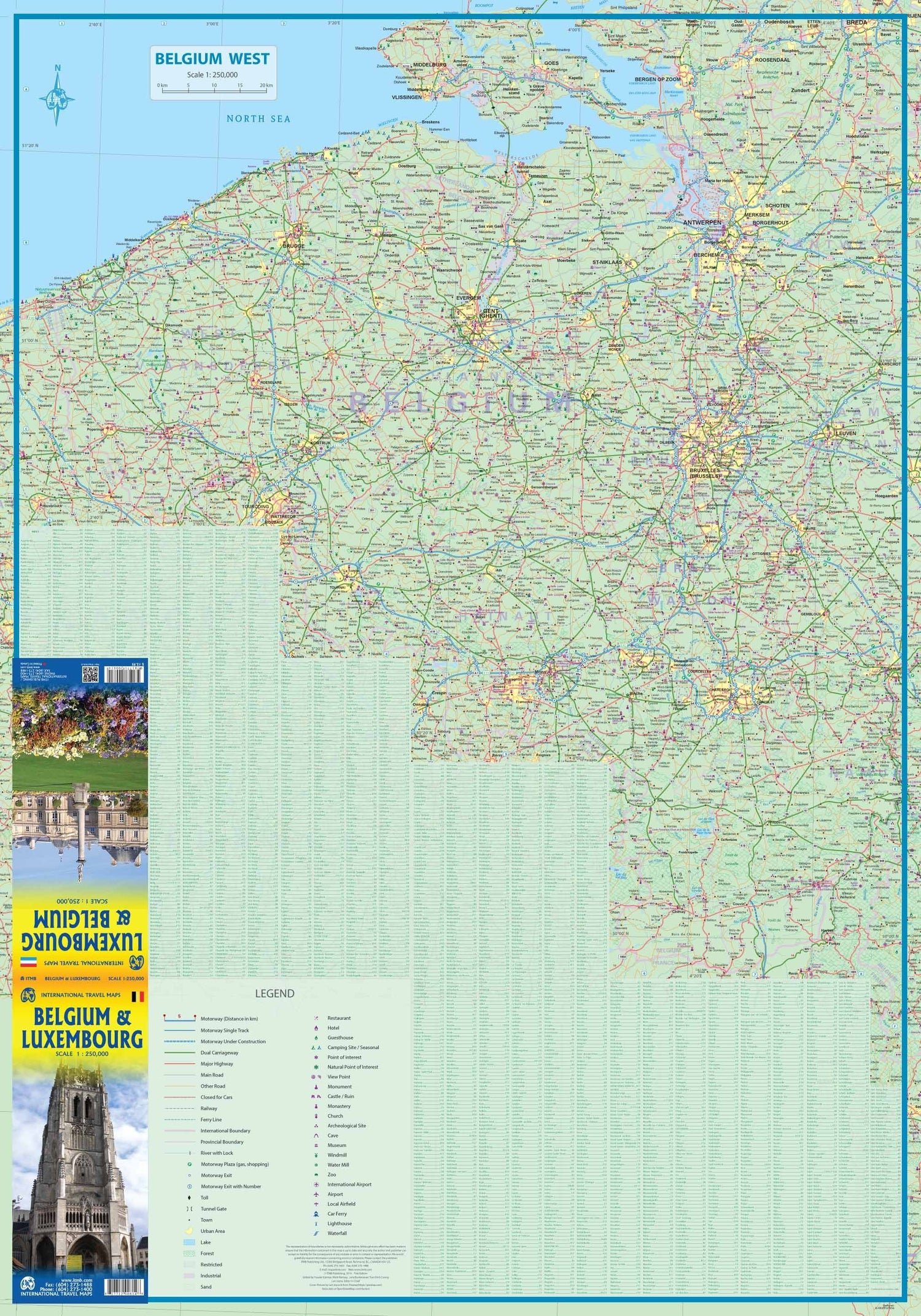 Carte de voyage - Belgique & Luxembourg | ITM carte routière ITM