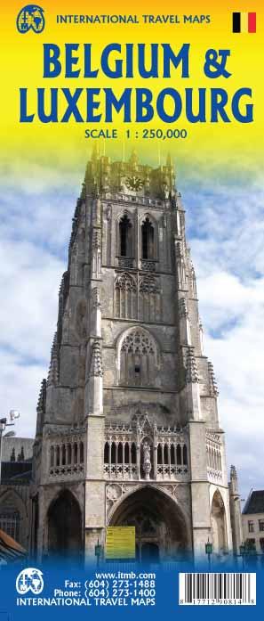 Carte de voyage - Belgique & Luxembourg | ITM carte routière ITM
