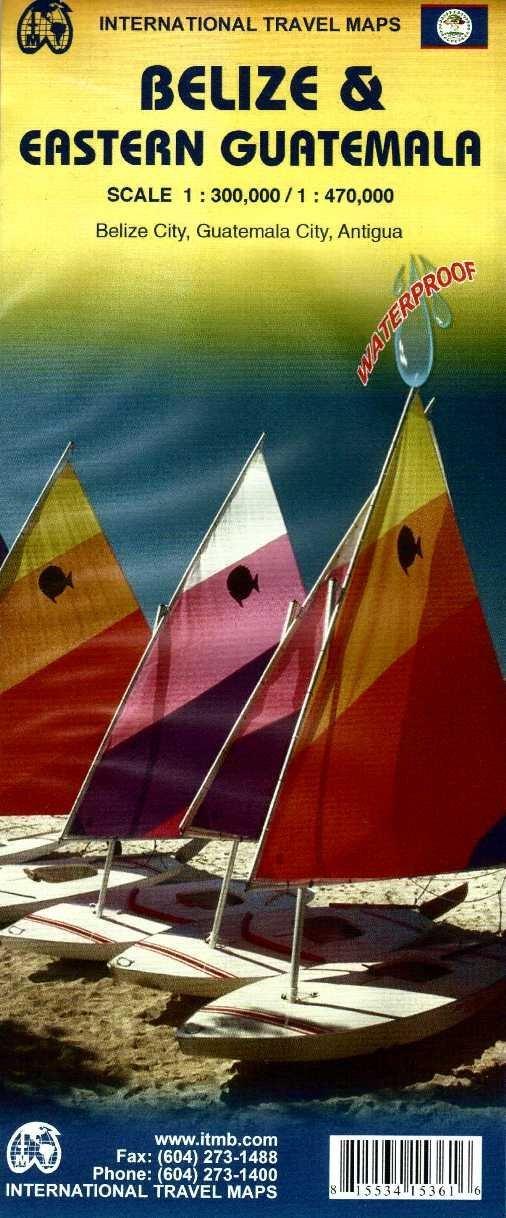 Carte de voyage - Belize & Guatemala Est | ITM carte routière ITM