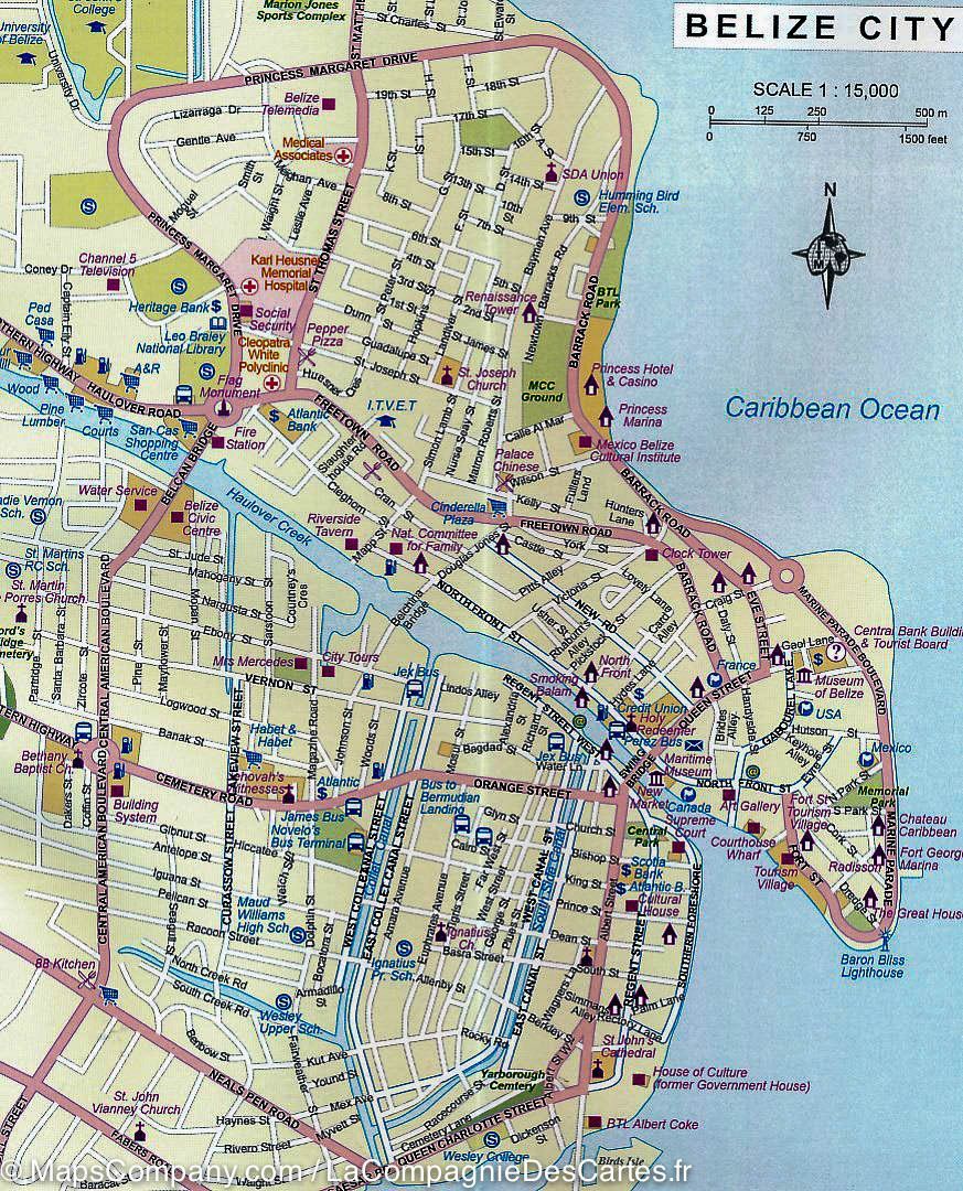 Carte de voyage - Belize & Guatemala Est | ITM carte routière ITM