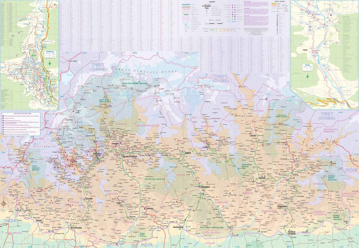 Carte du Bhoutan et du nord-est de l'Inde | ITM - La Compagnie des Cartes