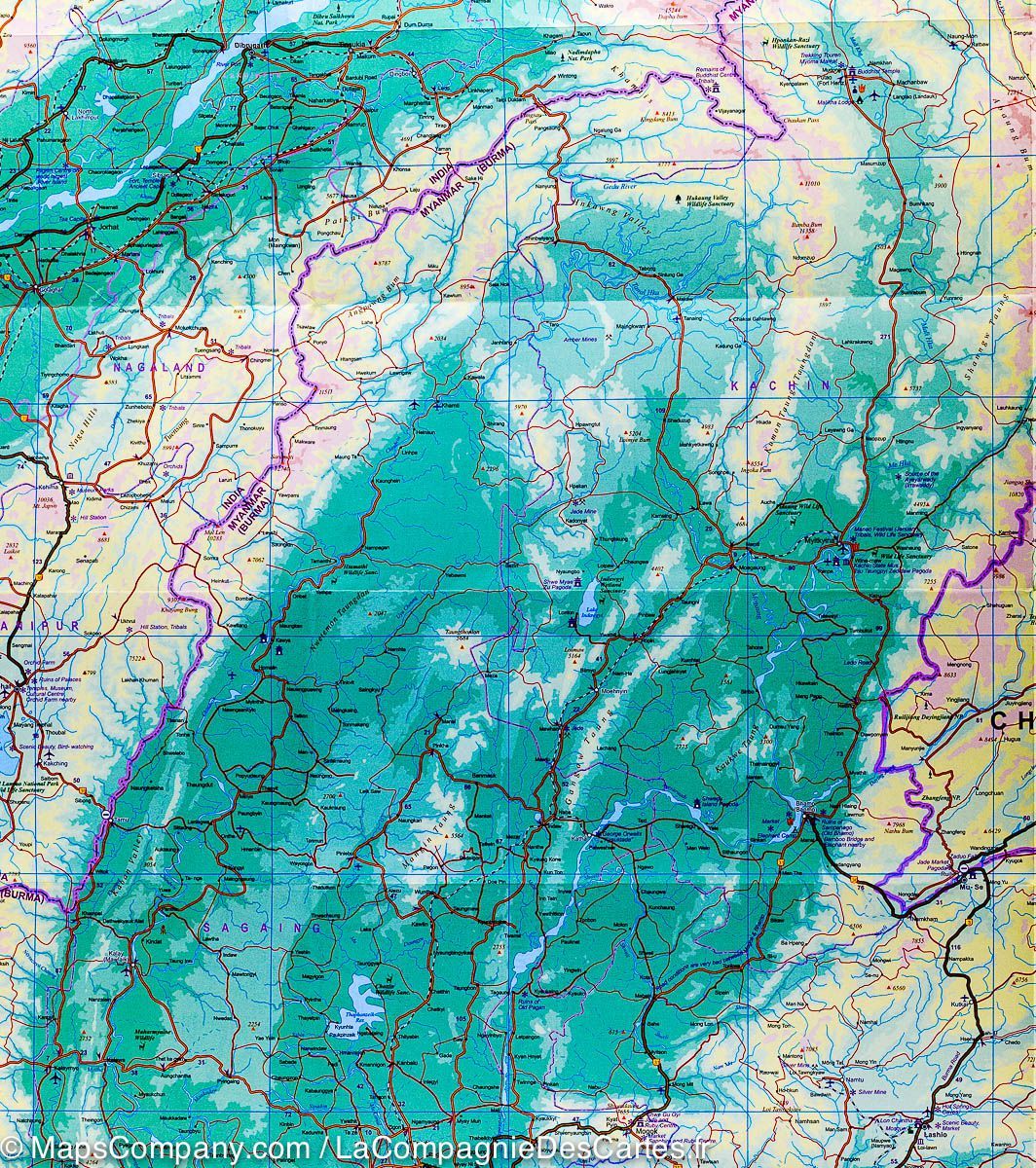 Carte de voyage - Birmanie (Myamnar) | ITM carte routière ITM