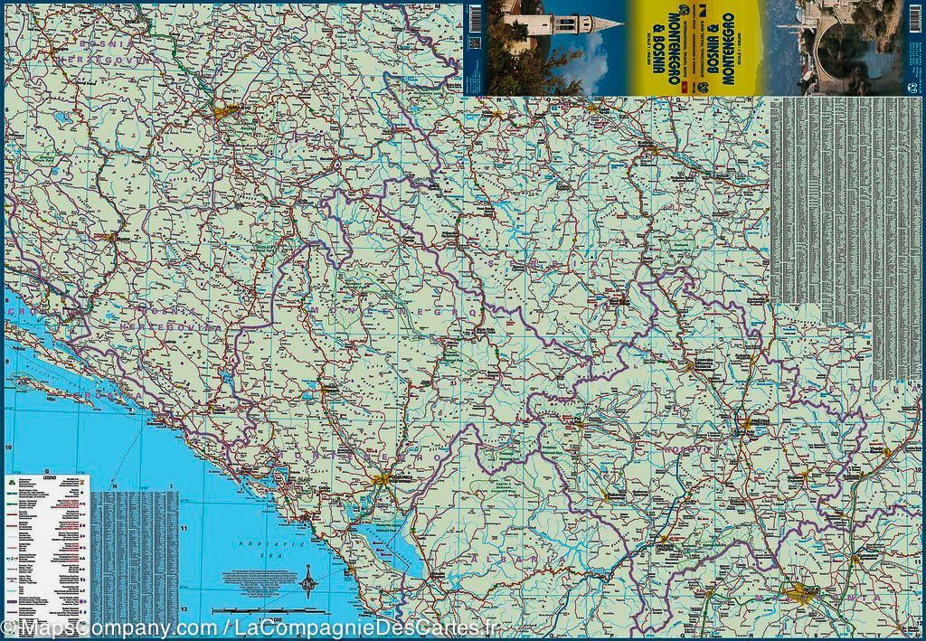 Carte de voyage - Bosnie & Monténégro | ITM carte routière ITM