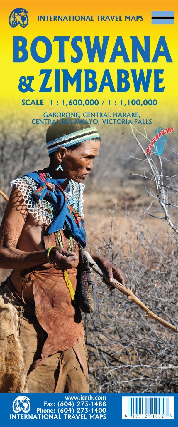 Carte de voyage - Botswana & Zimbabwe | ITM carte pliée ITM 