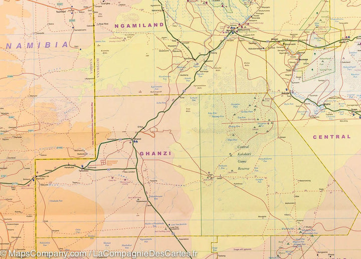 Carte du Botswana et du Zimbabwe | ITM - La Compagnie des Cartes