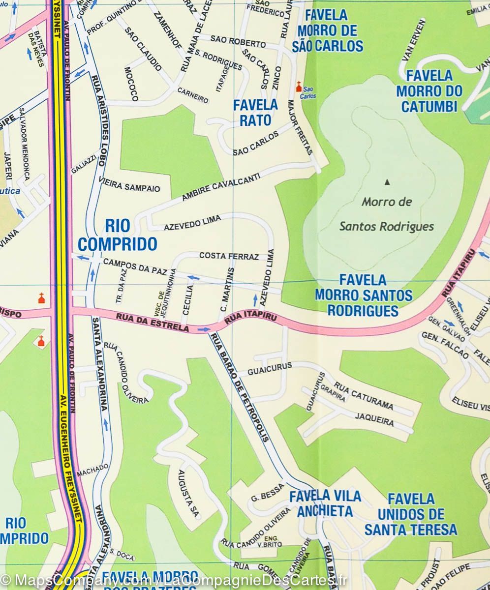 Carte de voyage - Brésil : Côte est & Plan de Rio de Janeiro | ITM carte routière ITM