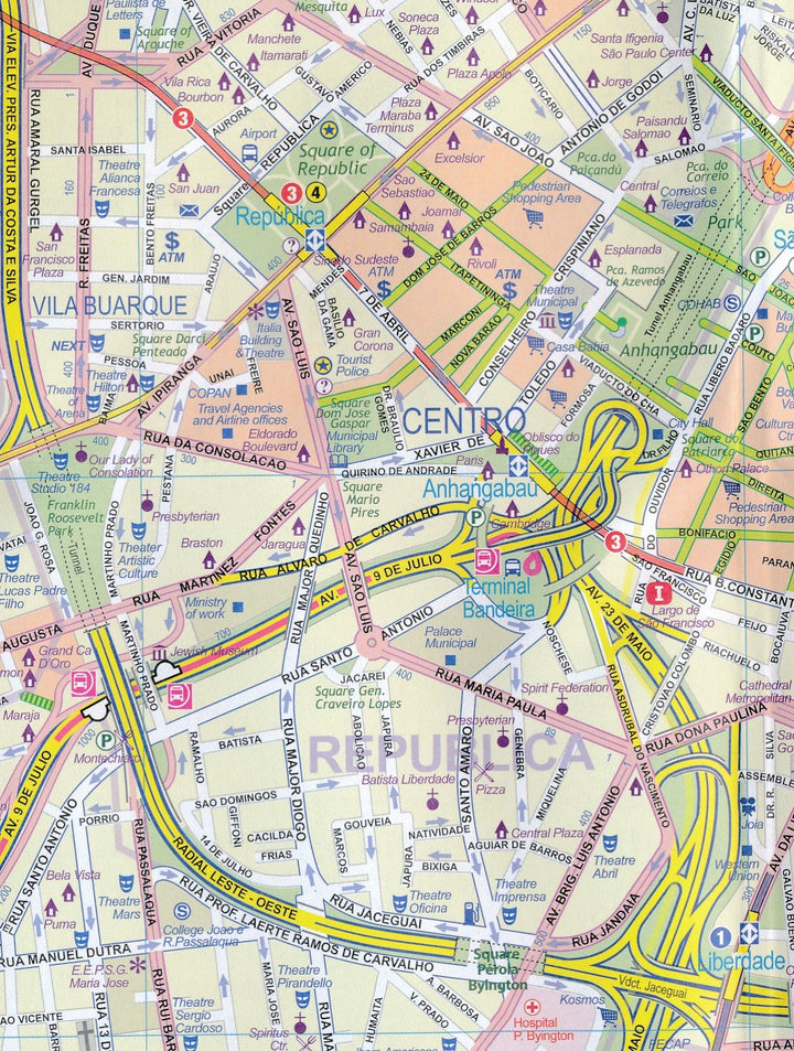 Carte de voyage - Brésil Sud & Plan de Sao Paulo | ITM carte pliée ITM 