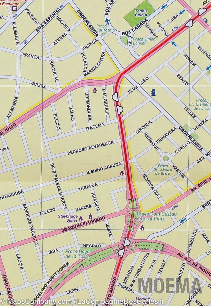 Carte de voyage - Brésil Sud & Plan de Sao Paulo | ITM carte routière ITM