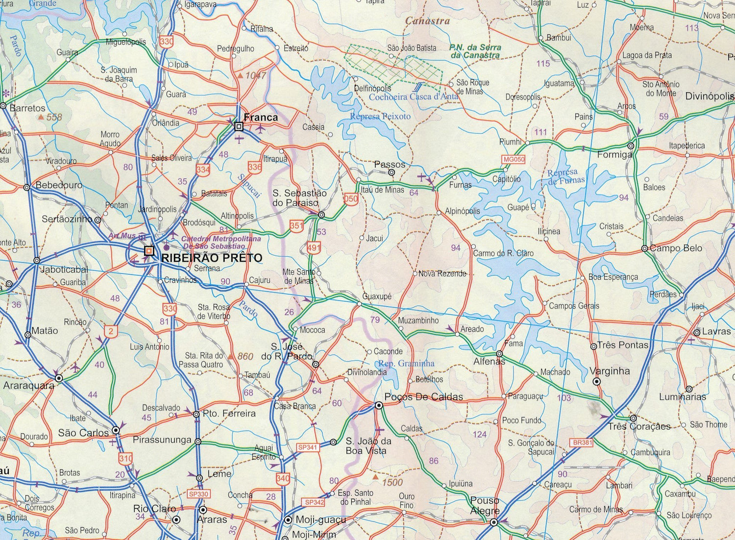 Carte de voyage - Brésil Sud & Plan de Sao Paulo | ITM carte routière ITM