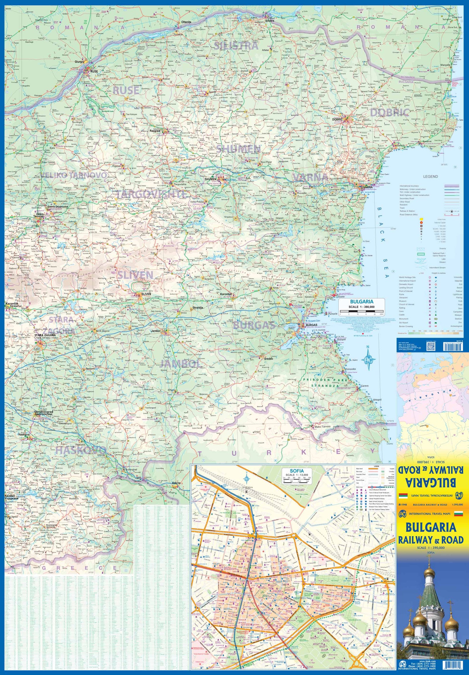 Carte de voyage - Bulgarie | ITM carte routière ITM