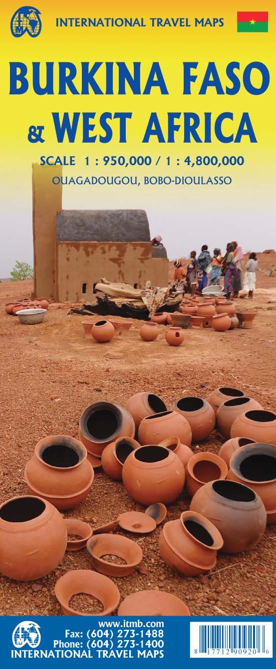 Carte de voyage - Burkina Faso & Afrique de l'Ouest | ITM carte pliée ITM 