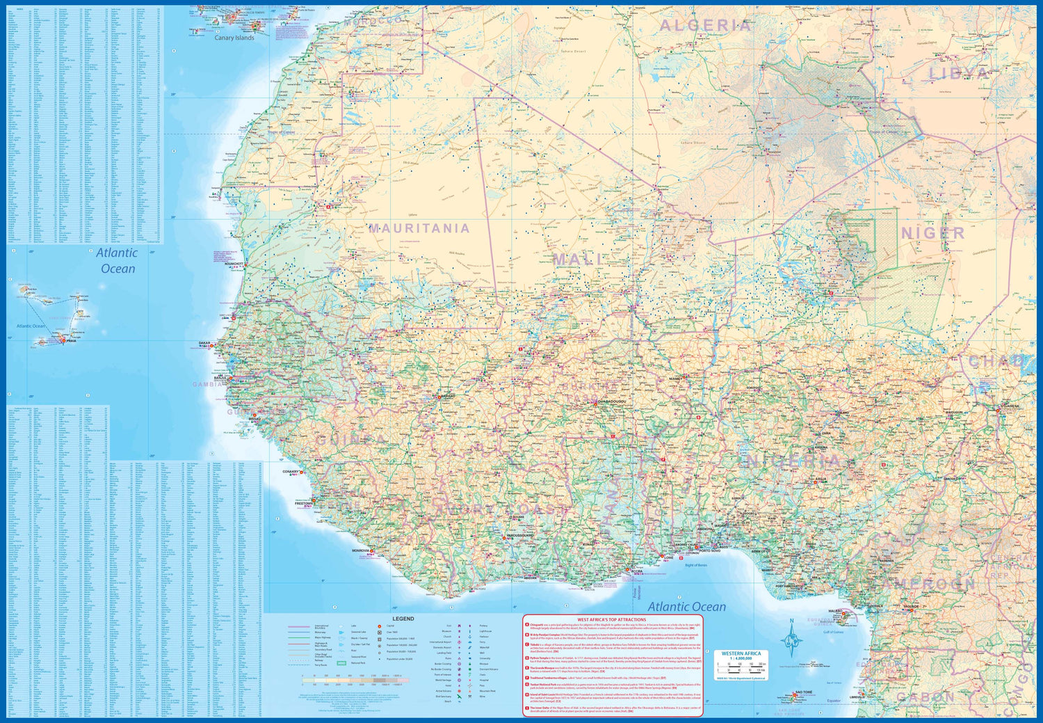 Carte de voyage - Burkina Faso & Afrique de l'Ouest | ITM carte routière ITM
