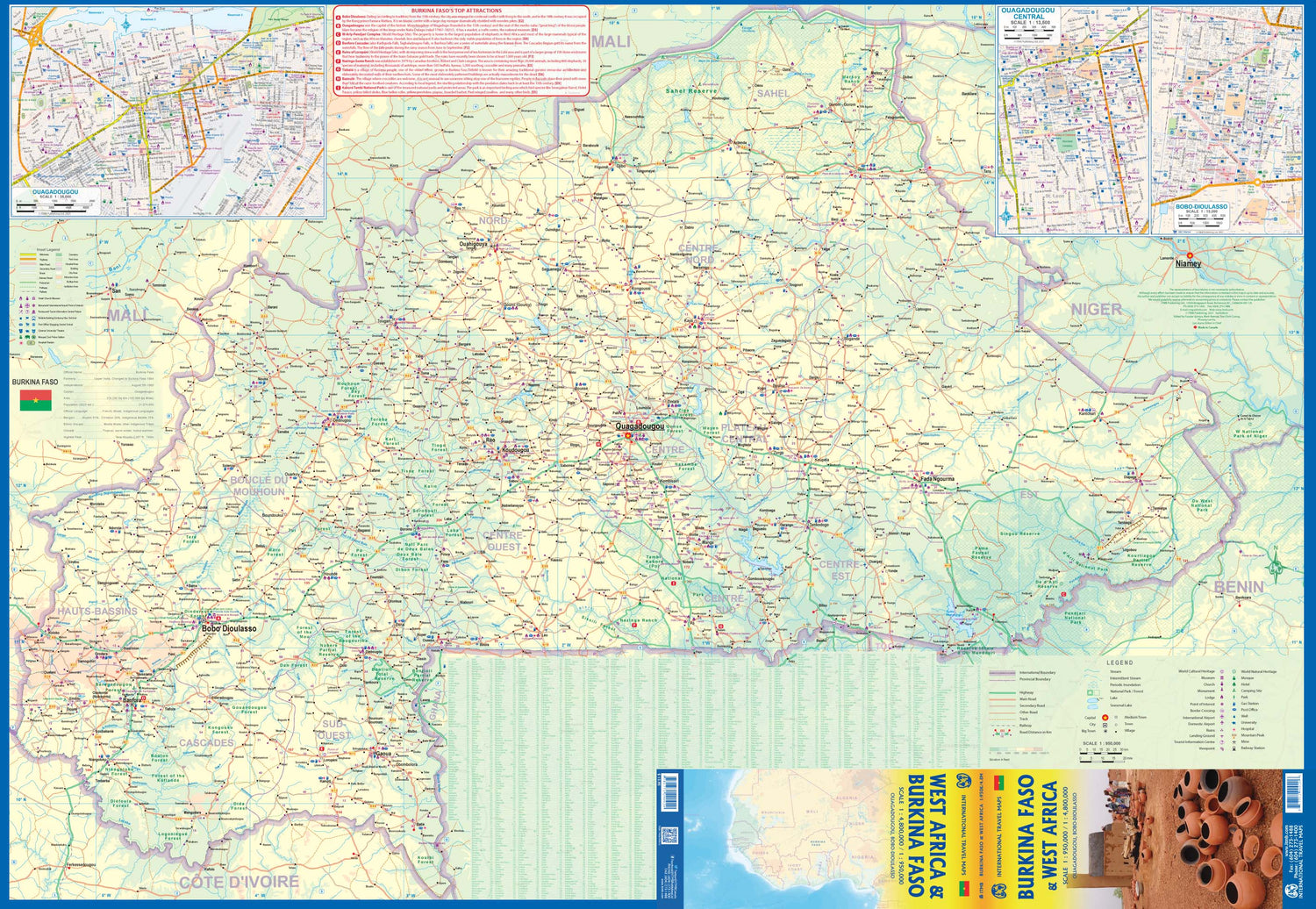 Carte de voyage - Burkina Faso & Afrique de l'Ouest | ITM carte routière ITM