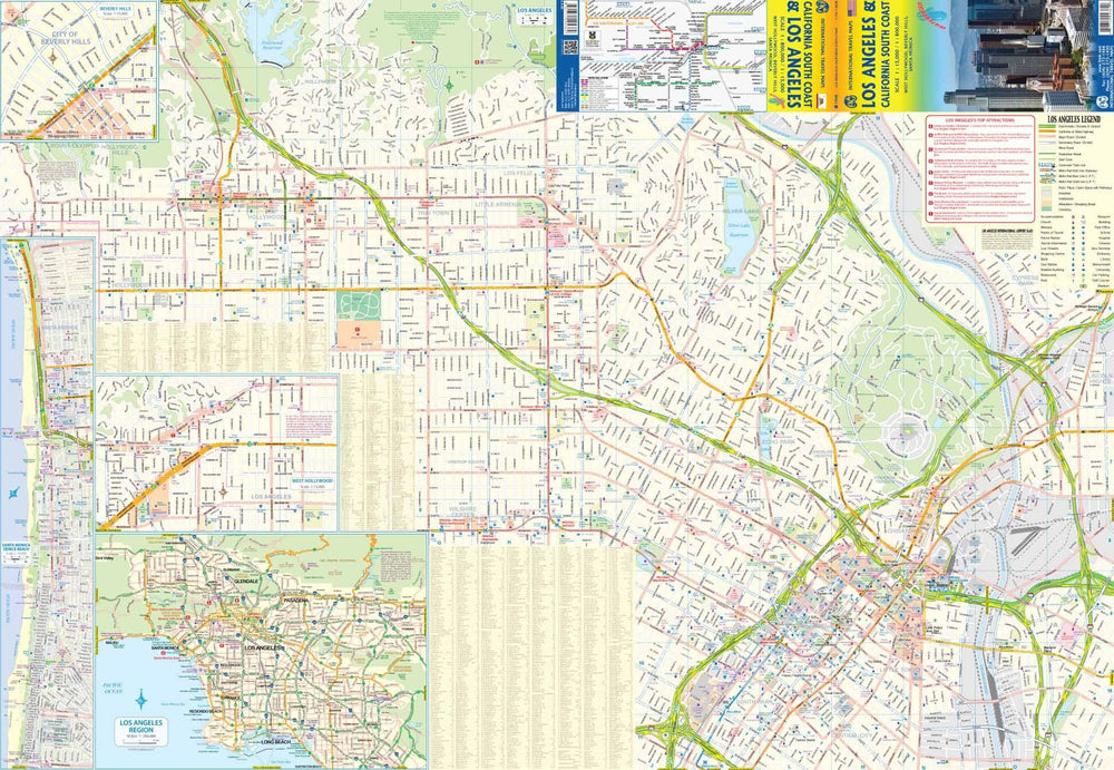 Carte de voyage - Californie, côte sud & Plan de Los Angeles | ITM carte pliée ITM 