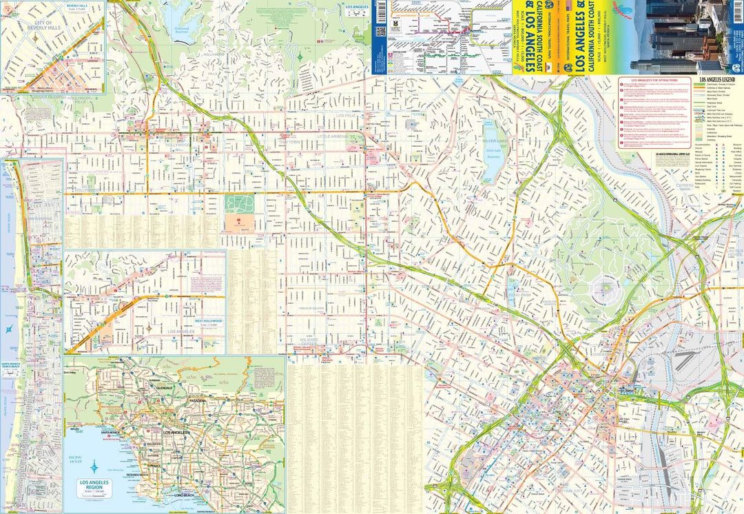 Carte de voyage - Californie, côte sud & Plan de Los Angeles | ITM carte pliée ITM 