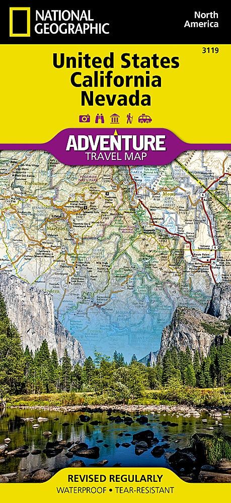 Carte de voyage - Californie &amp; Nevada | National Geographic - La Compagnie des Cartes