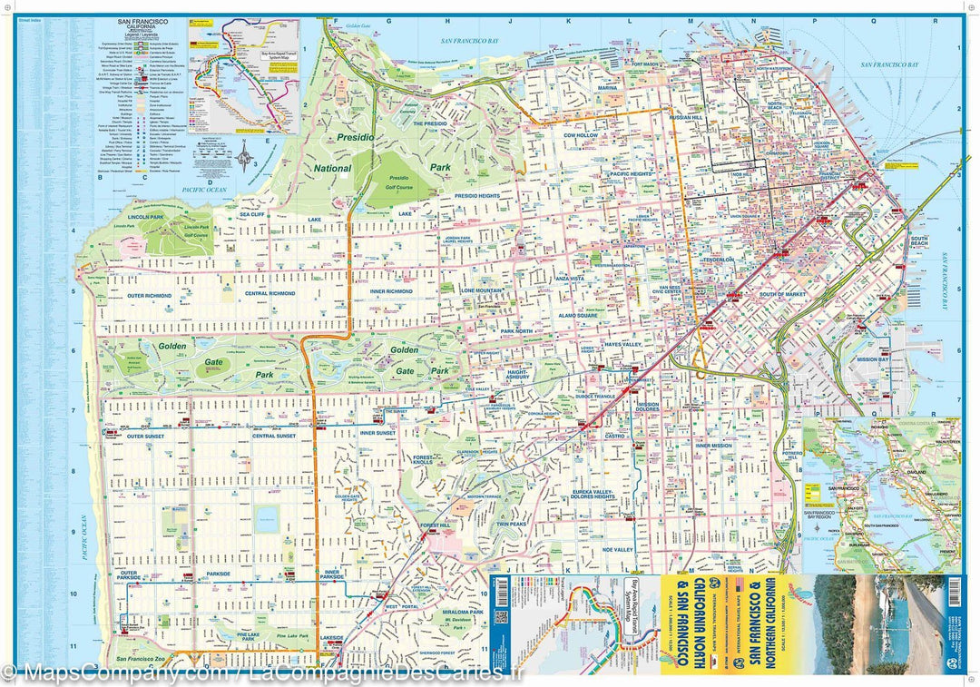 Plan de San Francisco & carte de la Californie Nord | ITM - La Compagnie des Cartes