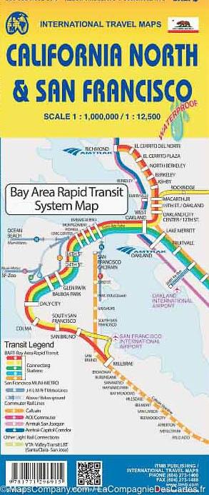 Plan de San Francisco & carte de la Californie Nord | ITM - La Compagnie des Cartes