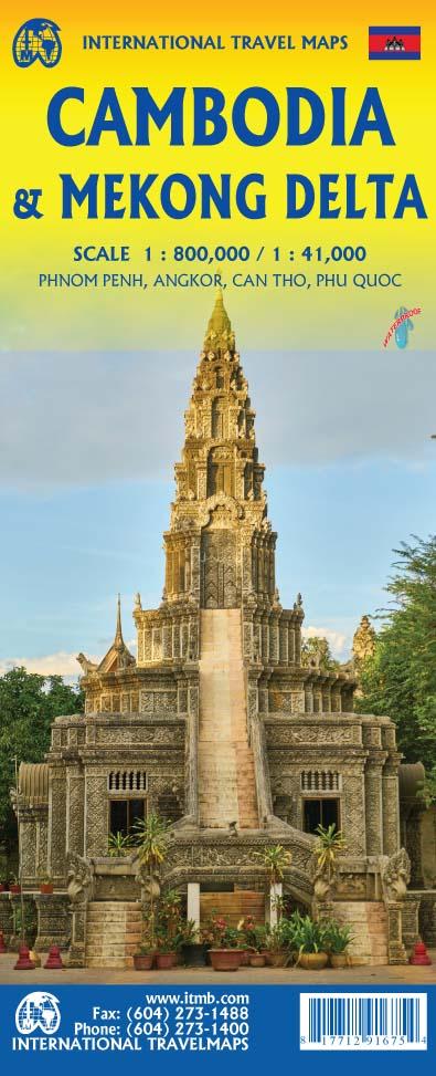 Carte de voyage - Cambodge & Delta du Mekong (Vietnam) | ITM carte routière ITM