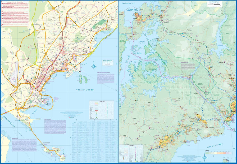Carte de voyage - Canal de Panama & Panama Central | ITM carte pliée ITM 