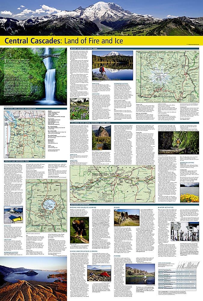 Carte de voyage - Cascades, Central (Oregon, Washington) | National Geographic carte pliée National Geographic 