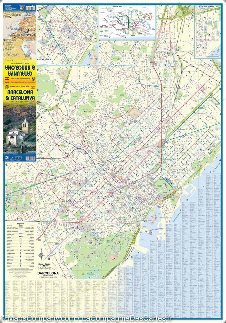Carte de voyage - Catalogne & Plan de Barcelone | ITM carte pliée ITM 