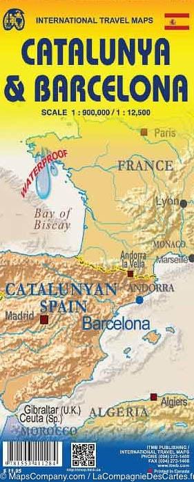 Carte de voyage - Catalogne & Plan de Barcelone | ITM carte routière ITM