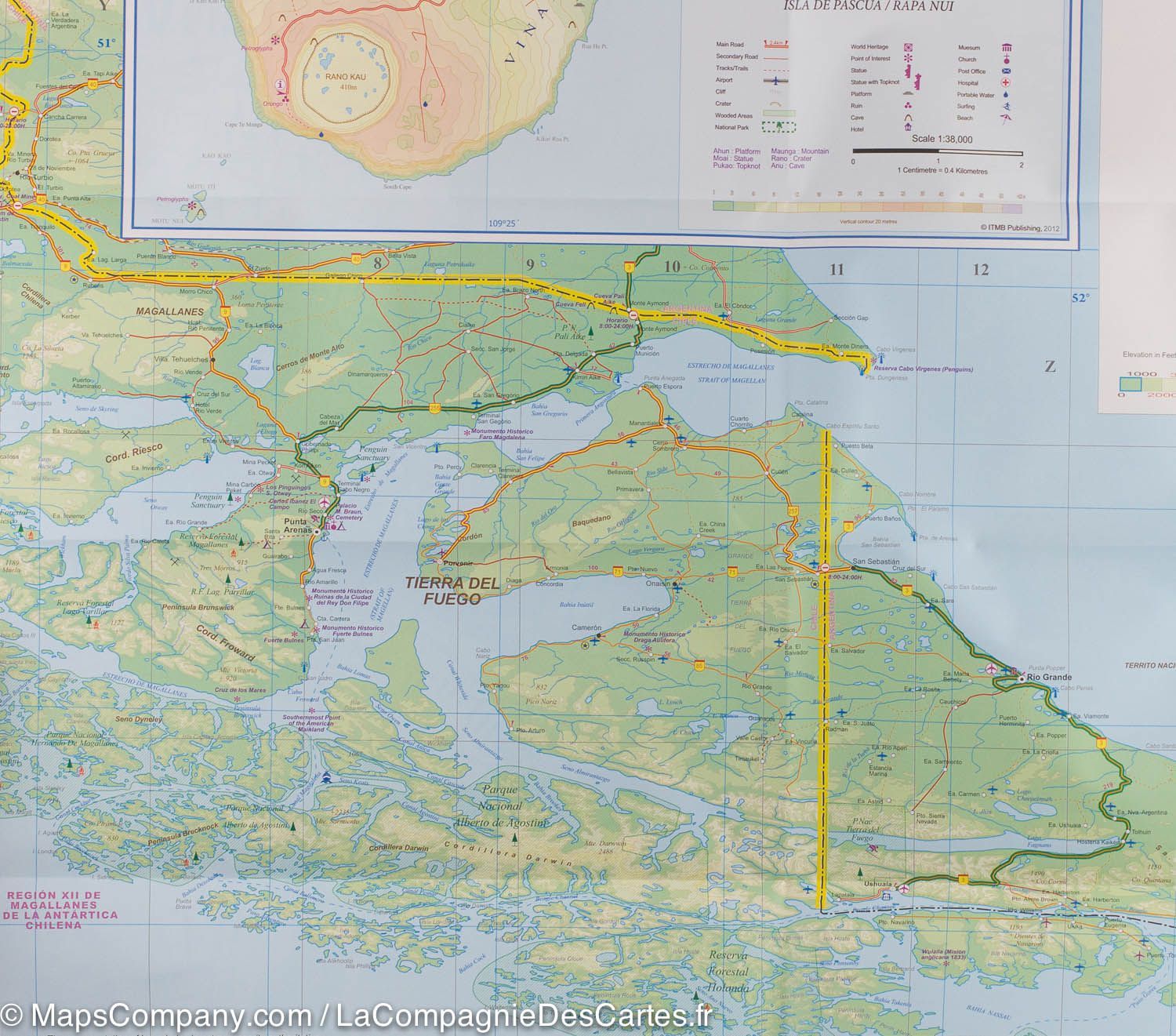 Carte de voyage - Chili | ITM carte routière ITM