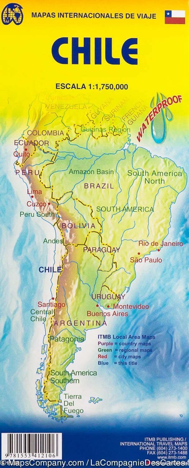 Carte de voyage - Chili | ITM carte routière ITM